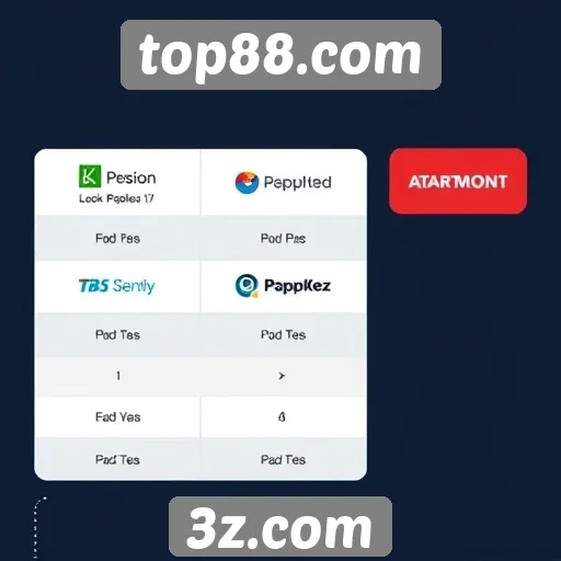 Métodos de pagamento disponíveis no top88.com