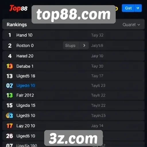Ranking dos jogos mais populares em top88.com