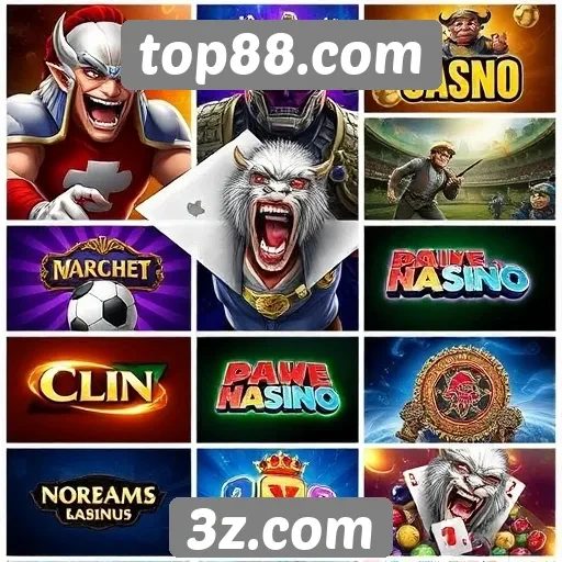 Variedade de jogos disponíveis no top88.com